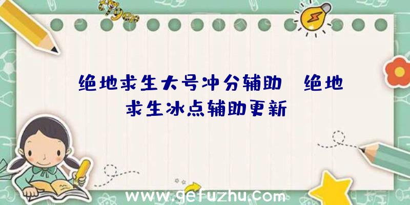 「绝地求生大号冲分辅助」|绝地求生冰点辅助更新